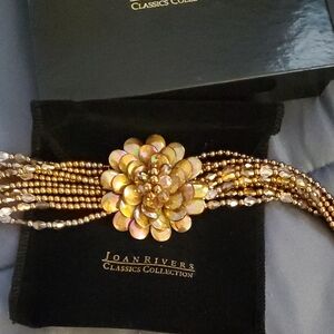 Joan Rivers Starlet Netural Floral Beaded Necklace